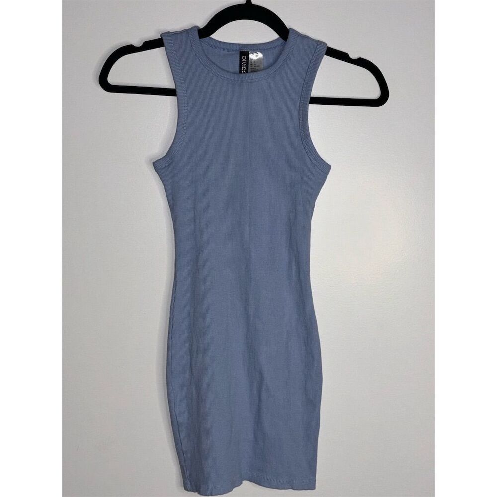 Divided by H&M Small Blue Sleeveless Ribbed Bodycon Dress